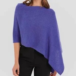 Claudia Nichole cashmere purple dress topper poncho one size